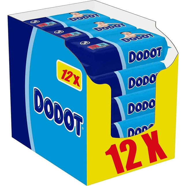 Pack of 12 packs of dodot baby wipes, 52 wipes, total 624 wipes