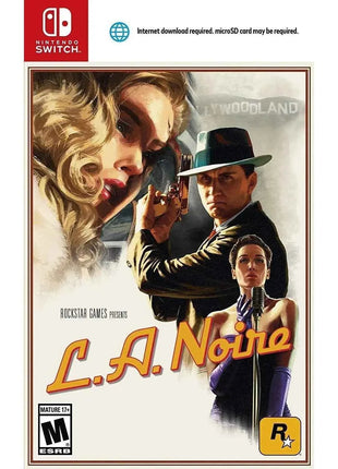 L.A. Noire Switch UK - Nintendo Switch game featuring English audio and Italian text, set in 1940s Los Angeles, focusing on detective Cole Phelps investigating real-life inspired crimes.