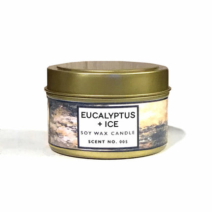 Candela Profumata Eucalyptus Ice Cera Soia - Candela Artigianale Rinfrescante - OrizonShop