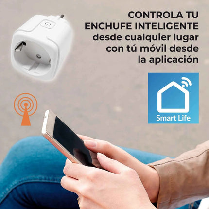 LED ATOMANT Smart WiFi Plug 16A with Energy Monitor, Remote Control via Smart Life App, Compatible with Alexa and Google Home, Programmable Timers for Home Automation