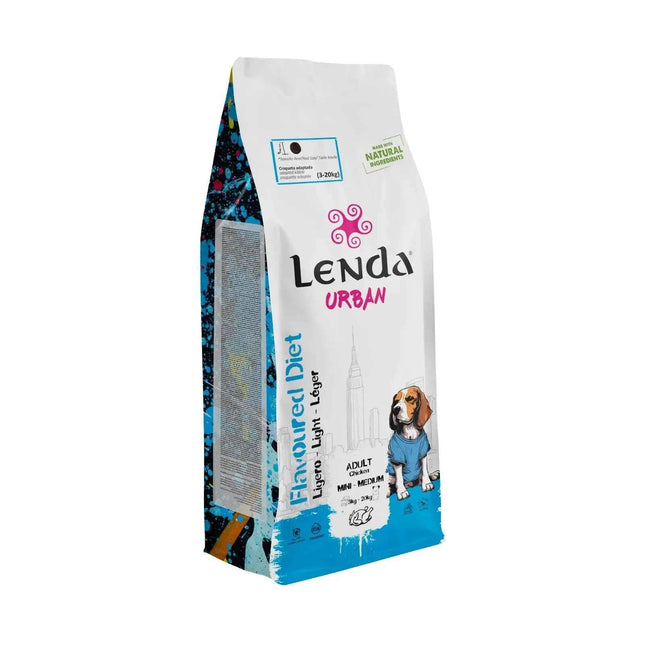 Lenda Urban Light - Natural Low-Calorie Dog Food for Mini and Medium Breeds, with 32% Protein and Joint Support (Glucosamine, Chondroitin) for Digestive Health, made from Natural Ingredients like Corn and Rice.