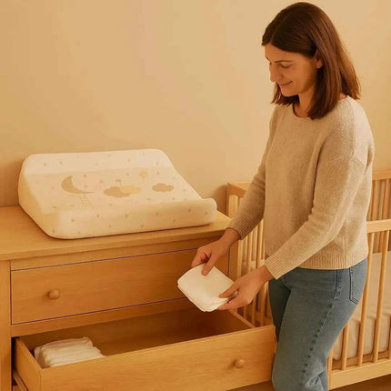 Bathby waterproof padded baby changing table with safety edges, soft and non-slip, easy to clean, 85x50x10cm