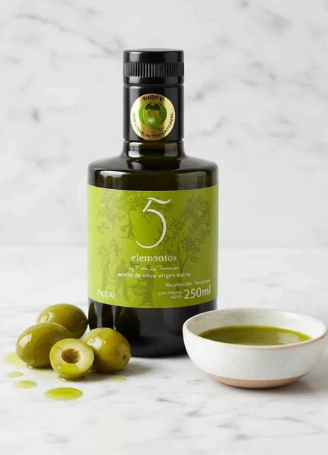 5 Elementos - Picual Extra Virgin Olive Oil 250ml, Intensity and Authentic Flavor, SIQEV Quality