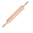 Wooden pastry rolling pin 46 cm – kitchen rolling pin with ergonomic handles and rotating central shaft, ideal for kneading pizza dough, cookies, tarts, pastries and bread – natural beech