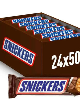 Chocolate Snicker 24x50gr - 24 Chocolate Bars with Caramel and Peanuts