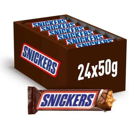 Chocolate Snicker 24x50gr - 24 Chocolate Bars with Caramel and Peanuts