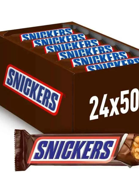 Chocolate Snicker 24x50gr - 24 Chocolate Bars with Caramel and Peanuts