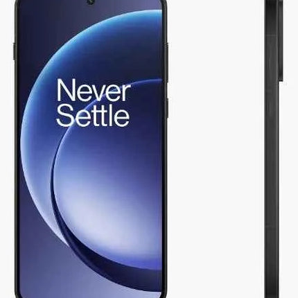 OnePlus 15R 5G smartphone with 12GB RAM and 256GB storage in Charcoal Black, featuring a 6.83-inch display with 2800x1272 resolution, a 50MP camera for high-quality photos, and a long-lasting 7400mAh battery for superior perf