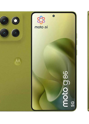 Moto G86 POWER smartphone 5G with 6.67" pOLED display, MediaTek Dimensity 7300 processor, 8GB RAM (expandable), 512GB storage, 50MP dual camera, 6720mAh battery, IP68/IP69 resistance, Android 15, and dual SIM capability.