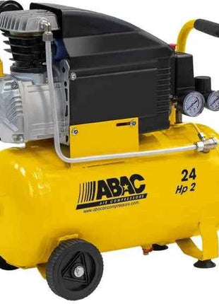 Abac air compressor 24 ltr. Power 2 hp. Pressure 8 bar. Suction 190 l/min. Compact and efficient.