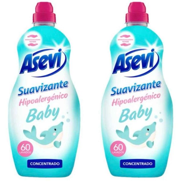 Asevi- baby asevi softener hypoallergenic baby 1380ml each bottle baby children washing machine 60 or 120 or 180 doses