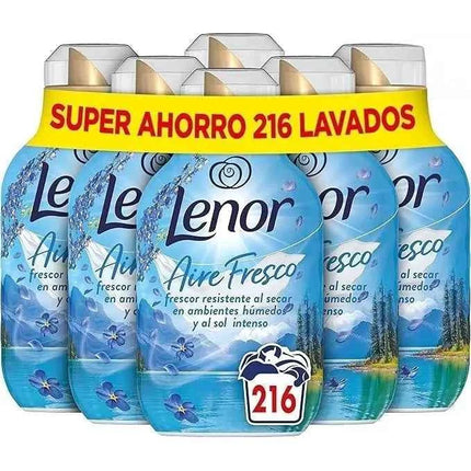 Lenor fresh air clothes softener alpine freshness pack 6x36 total 216 washes, 504ml, freshness resistant to drying in humid environments or intense sun