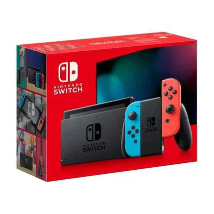 Nintendo switch console neon blue/red