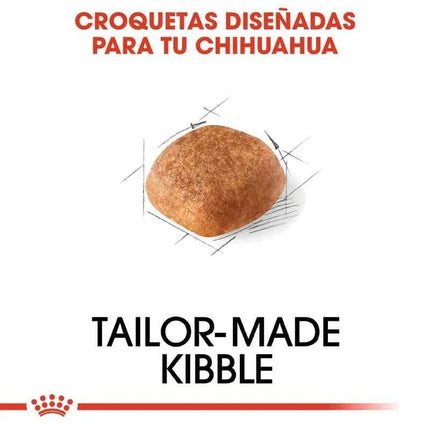 Royal Canin Chihuahua Adult Dog Food 1.5Kg - Complete nutrition for Chihuahuas over 8 months, features reduced feces odor, dental care, and high digestibility for optimal health and appetite stimulation.