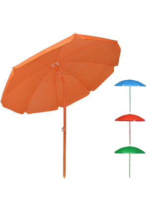 Mediawave Store Ombrellone da spiaggia TNT Pelican H185cm Inclinabile 8 stecche Palo in alluminio