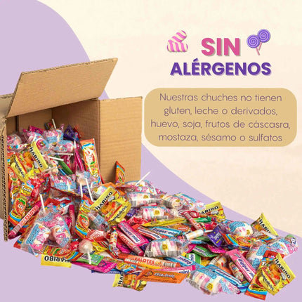 Mega pack 300 or 200 assorted children's sweets |   Individual bags gluten and lactose free |   Candies for pinatas, birthdays, parties and surprise bags