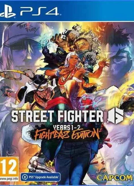 Street Fighter 6 Years 1-2 Fighters Edition PS4/PS5 by Capcom, ultimate fighting game with additional characters, costumes, and exclusive content, perfect for PS4 games enthusiasts looking for an enhanced gaming experience.