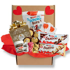 Original valentine's day gift with ferrero rocher chocolates, kinder bueno, nutella and lollipops – romantic sweet box to fall in love with – ideal surprise for boyfriend, girlfriend or special person