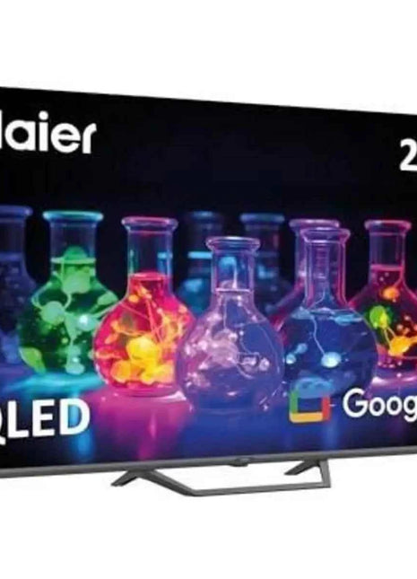 Haier Smart TV 65" H65S80EUX – QLED 4K with Google TV, 120 Hz refresh rate, bezel-less design, HDMI 2.1 with VRR and ALLM, and integrated surround sound for an immersive viewing experience in your home.