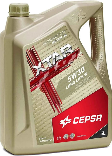 Cepsa xtar long life w 5w30 (5l) - 100% synthetic mid saps oil for gasoline, diesel, hybrid and cng/lpg engines with dpf and vw 504.00/507.00