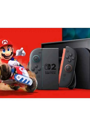 Nintendo Switch 2 Console with Mario Kart World EU - 256GB, 4K support, Joy-Con 2 controllers, HDR, and 120 fps gaming experience, perfect for Nintendo Switch games and accessories.