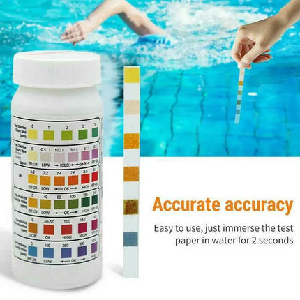 50 pz/bottiglia 6 in 1 Piscina Spa Strisce reattive acqua Acido Durezza dell'acqua Cloro Alcalinità PH Bromo cianourico Strumenti di test