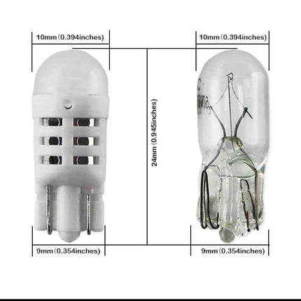 2pcs Car LED Bulbs W5W T10 168 194 2825 1-SMD For Interior Light, Parking Position Lamp, License Plate Light, Turn Signal Light