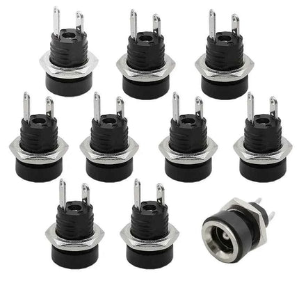 20 Pz 5.5x2.1/5.5x2.5/3.5x1.3mm Presa di Alimentazione DC Jack Connettore 2 Pin Femmina Adattatore per Montaggio a Pannello 3A 12 V DC022B