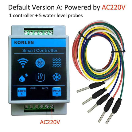 KONLEN Tuya Water Level Sensor WIFI Smart Home Leakage Flood Alarm Controller Meter Pool Vape Tank Flow Detector Leak Protection