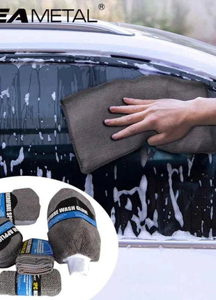 SEAMETAL Kit Lavaggio Auto 9 Pezzi - Panni, Spugne e Guanti Microfibra