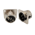 10 Pz 3 Pin XLR Maschio Femmina Montaggio A Pannello Telaio Spina Martinetti Presa Connettore Microfono MIC Cavo Terminale Custodia In Metallo Argento