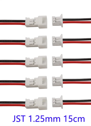 10/5/2 Pairs Small Mini JST 1.25mm PH2.0 XH2.54 2 Pin Male Female Plug Jack Cable Connector JST 1.25/2.0/2.54 2P Electronic Wire