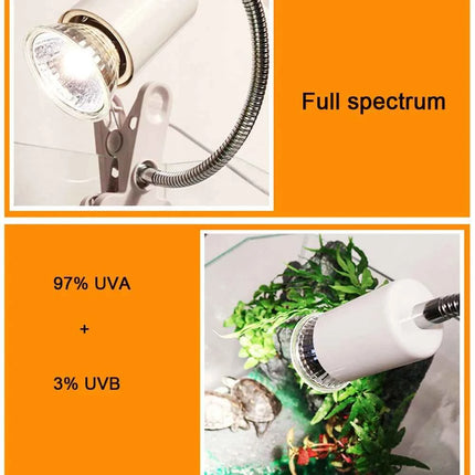 UVA+UVB 3.0 Reptile Lamp Turtle Basking UV Light Bulbs Heating Lamp Amphibians Lizards Temperature Control 25/50/75W