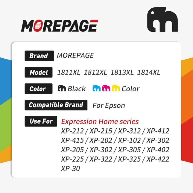 18XL Ink Cartridge For Epson T1811 1812 1813 1814 XL Compatible XP30 XP412 XP102 XP212 405 205 302 402 415 Printer