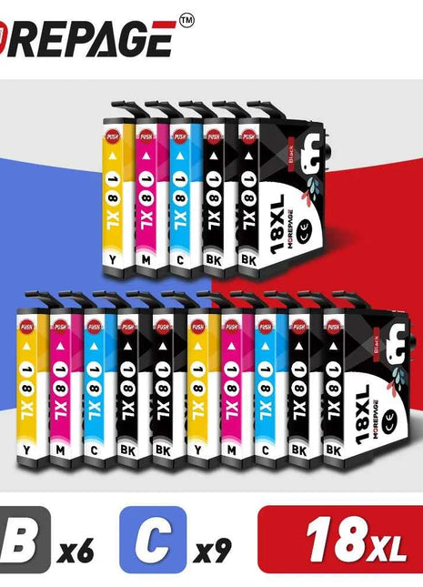 18XL Ink Cartridge For Epson T1811 1812 1813 1814 XL Compatible XP30 XP412 XP102 XP212 405 205 302 402 415 Printer