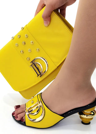New special style Italian design shoes and bags to match Nigerian shoes and matching bag African wedding shoes and bag set