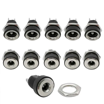 20 Pz 5.5x2.1/5.5x2.5/3.5x1.3mm Presa di Alimentazione DC Jack Connettore 2 Pin Femmina Adattatore per Montaggio a Pannello 3A 12 V DC022B