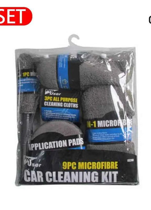 SEAMETAL Kit Lavaggio Auto 9 Pezzi - Panni, Spugne e Guanti Microfibra