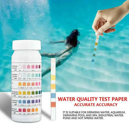 50 pz/bottiglia 6 in 1 Piscina Spa Strisce reattive acqua Acido Durezza dell'acqua Cloro Alcalinità PH Bromo cianourico Strumenti di test