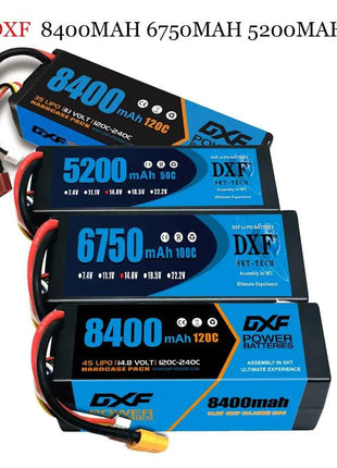 1/2PCS DXF Lipo 3S 4S 2S Battery 7.4V 11.1V 14.8V 8400mAh 6500mAh 6750mAh 7000mAh 5200mAh 9200mah 10000mah Hardcase for RC Car