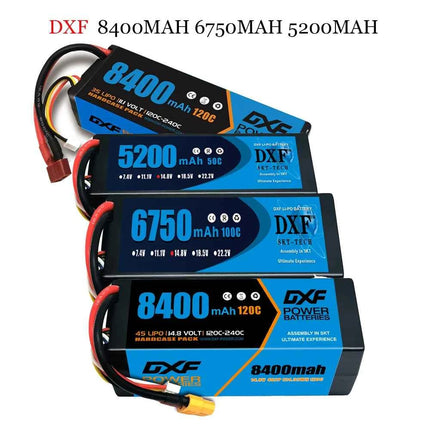 1/2PCS DXF Lipo 3S 4S 2S Battery 7.4V 11.1V 14.8V 8400mAh 6500mAh 6750mAh 7000mAh 5200mAh 9200mah 10000mah Hardcase for RC Car