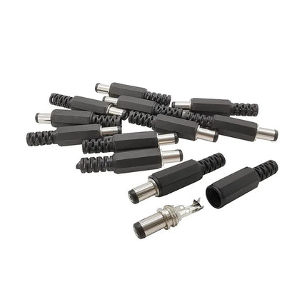 5 paia 5.5x2.1mm spina maschio di alimentazione CC + connettori presa jack femmina dado a vite adattatore per montaggio a pannello 5.5*2.1mm 12V 3A DC022
