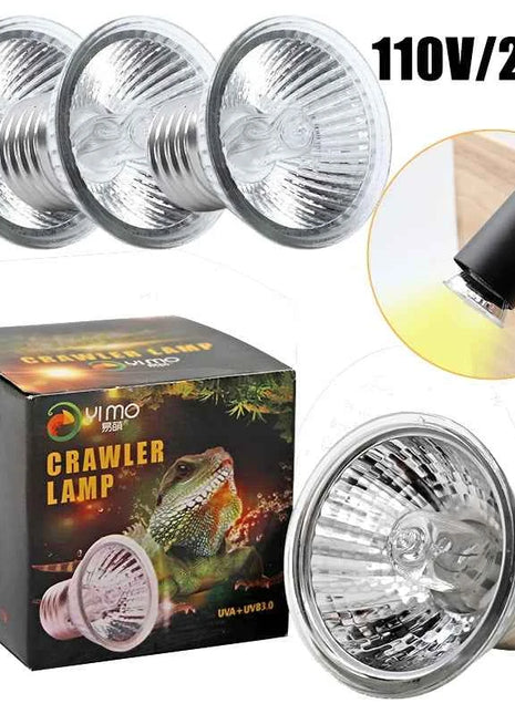 UVA+UVB 3.0 Reptile Lamp Turtle Basking UV Light Bulbs Heating Lamp Amphibians Lizards Temperature Control 25/50/75W