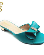 FABIO PENNY new design with plain bow elegant women's low-heeled slippers and mid-heeled sandals for dinner