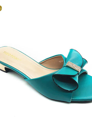 FABIO PENNY new design with plain bow elegant women's low-heeled slippers and mid-heeled sandals for dinner