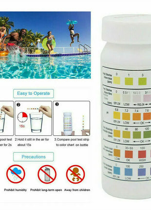 50 pz/bottiglia 6 in 1 Piscina Spa Strisce reattive acqua Acido Durezza dell'acqua Cloro Alcalinità PH Bromo cianourico Strumenti di test