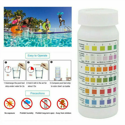 50 pz/bottiglia 6 in 1 Piscina Spa Strisce reattive acqua Acido Durezza dell'acqua Cloro Alcalinità PH Bromo cianourico Strumenti di test