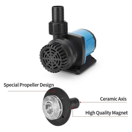 220V Ultra-Quiet Submersible Water Pump Filter Fish Pond Fountain Aquarium Tank High-lift 12Gears Adjustion Frequency Conversion
