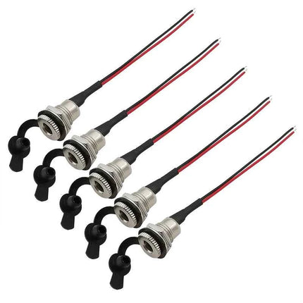 2/5 pezzi DC099 5.5mm x 2.1mm presa di alimentazione DC adattatore connettore femmina filettato con cavi 20AWG 10/15/20cm DC-099