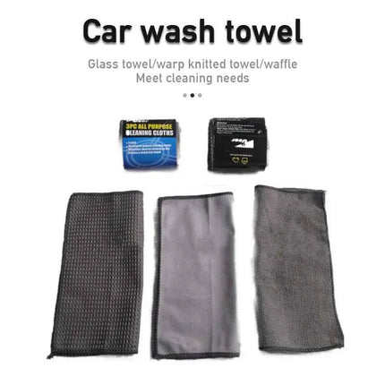 SEAMETAL 9pcs Car Wash Cleaning Kits Microfiber Towels Blush Sponge Wash Glove Polish Care Applicator Pads Car Wash Accessories
